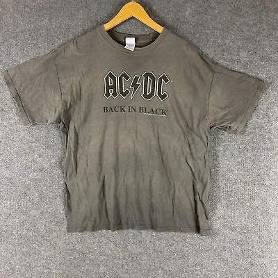 Buy Vintage ACDC Shirt Mens Extra Large Grey Concert Tour Back In Black 2007 Adult • 14.86£
