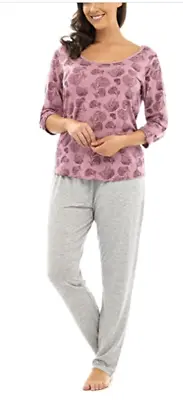Buy Wolf & Harte Ladies Floral Print Polycotton Long Pyjama Pajama Lounge Wear 12/14 • 12.99£