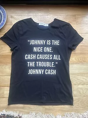 Buy Top Man Johnny Cash Band T-shirt Black Size S Punk Rock  • 10£