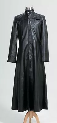 Buy Matrix Neo Long Black Leather Jackets Trench Coat Costume Cosplay Halloween • 144.97£