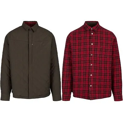 Buy Mens Trespass Quilted Lined Fleece Jacket Shirt Reversible Shacket Lumberjack • 12.99£