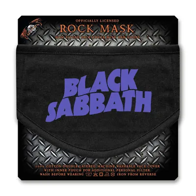 Buy Black Sabbath Purple Logo Black Face Mask OFFICIAL • 13.79£