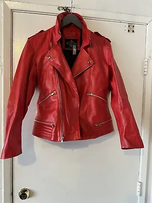 Buy Riverdale Southside Serpents Red Faux Leather Cheryl Blossom Biker Jacket Sz M • 56.83£