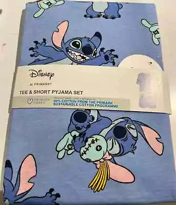 Buy Disney Lilo & Stitch Light Blue PJ Pyjama Set Ladies Primark • 19.99£
