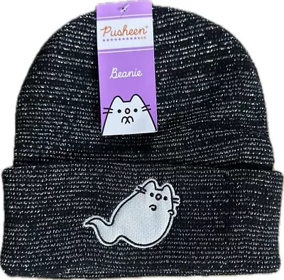 Buy NWT Halloween Pusheen Box Fall 2021 Boosheen Sparkle Knit Beanie Hat Ghost Cat  • 15.52£