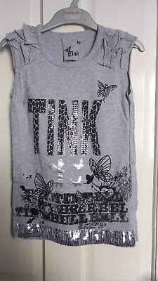 Buy Tinkerbell Grey Sleeveless T-shirt Age 10-11 Yrs • 5.99£
