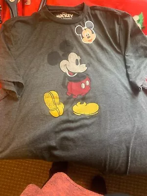 Buy Disney Mickey Mouse Unisex  Adult T Shirt Dark Grey 3XL New With Tags • 16£