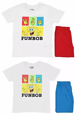 Buy SpongeBob `FunBob` Kids Boys Short & T-Shirt Pyjamas Nightwear - Official Merch • 5.61£