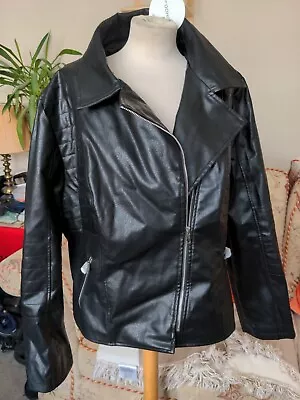 Buy Boohoo Faux Leather Jacket - Biker Style Size 26 • 39£