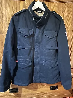 Buy Rookie Superdry Navy Blue Zip Military Army Jacket Coat Women's L (14) Winter • 17£