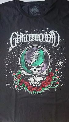 Buy Grateful Dead Black Skull And Roses Design T-Shirt Size Large • 10£
