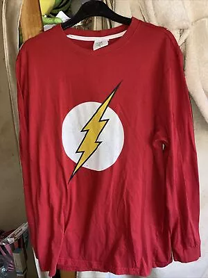 Buy The Flash Long Sleeved Red T-shirt By DC Size Large  • 5£