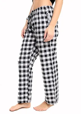 Buy Women's Ladies Woven Pyjama Bottoms Loungewear Pants Trousers Night PJS 8-16 • 6.98£