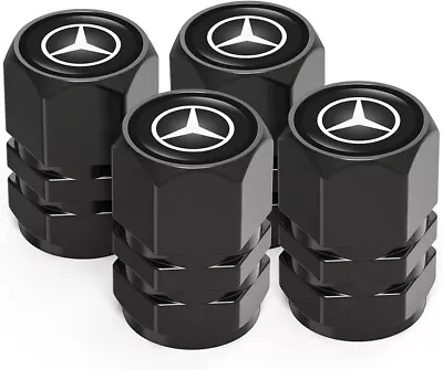 Buy Black Alloy Tyre Valve Caps, Car Tyre Caps Compatible With Mercedes Benz 🔝🔝✅ • 9.49£