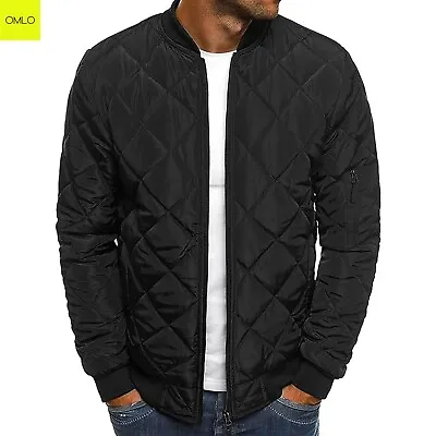Buy Mens Padded Full Zip Jacket Casual Smart Winter Warm Quilted Cuffed Outdoor Line • 17.99£