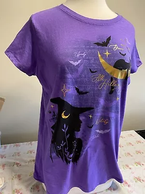 Buy All Hallows Eve Halloween Purple Graphic T-Shirt Top Women’s - Read Description! • 11.36£
