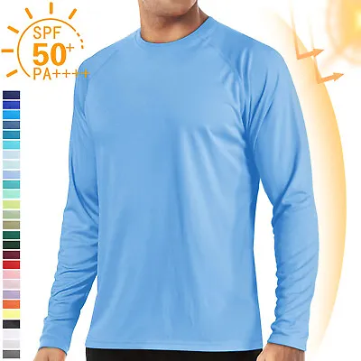 Buy Men's UPF50+ UV Protection Long Sleeve T-Shirt Sun Block Casual Fishing Work Tee • 17.98£