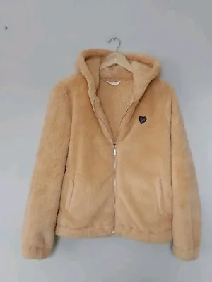 Buy QVC  Dannii Minogue Teddy Hooded Jacket Camel Size 12 Petite Chest 42  NEW. • 19.60£