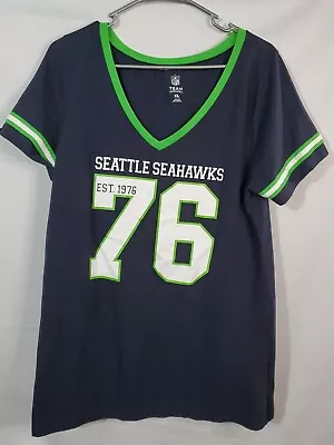 Buy Seattle Seahawks Jersey Graphic T-shirt V-Neck Size XL NFL Women's Size XL  • 17.88£