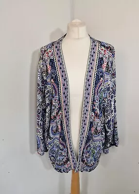 Buy PER UNA Size 22 Blue Cape Kimono Pullover Jacket Summer Lightweight Thin M&S • 14.99£