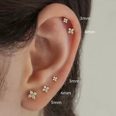 Buy Flower Crystals 18ct Gold Plated Stud Earrings Womens Girls Lovely Jewelry Gifts • 3.99£