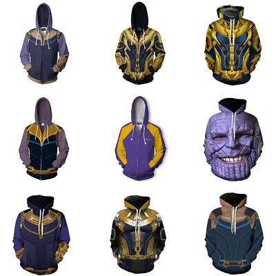 Buy Avengers Thanos 3D Hoodies Cosplay Superhero Sweatshirt Mens Jacket Coat Costume • 19.20£