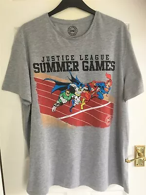 Buy Men’s Grey DC Comics ‘Justice League ’, Short Sleeved T-Shirt Size 2XL • 4£