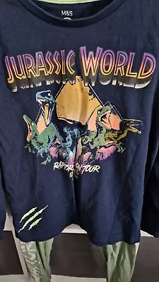 Buy Boys M&S Jurassic World Raptors On Tour Pyjamas Age 9-10 Years • 8£