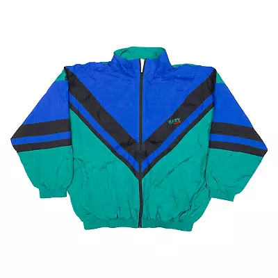Buy HAPPY CLUB Mens Shell Jacket Green Nylon Colourblock L • 19.99£
