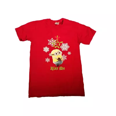 Buy Minions Christmas T-Shirt Kiss Me Red Size Small Despicable Me • 5.49£