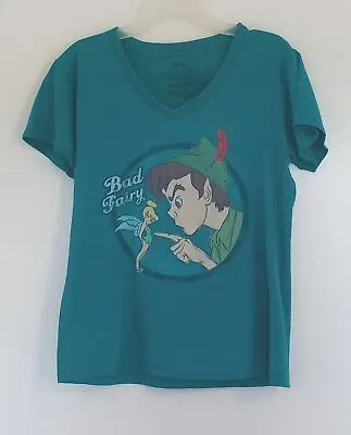 Buy Disney Peter Pan & Tinkerbell Bad Fairy Teal T-shirt Size Medium Pre-owned  • 13.25£