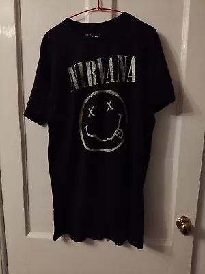 Buy New Look Oversized Nirvana Logo T Shirt Size 14 • 18£