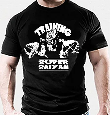 Buy Training To Go Super Saiyan Gym Bodybuilding Top Fitness Workout T Shirt DBZ • 12.99£