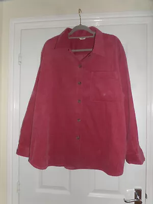 Buy HUSH Size 18 Gorgeous Pink Jumbo Ribbed Cord Shacket / Shirt / Jacket • 4.89£
