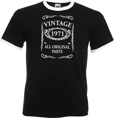 Buy 53rd Birthday Gifts Presents Year 1971 Mens Ringer Vintage T-Shirt All Original • 12.99£