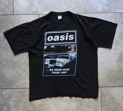 Buy Vintage Oasis 1997 Be Here Now T Shirt Box Logo Album Promo T Shirt Large • 450£