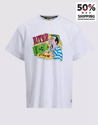 Buy IUTER T-Shirt Top Size S 'BITE THA BIG ONE' & Skeleton Print Round Collar • 14.99£