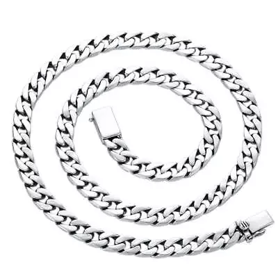 Buy NEW Mens 7-8mm Wide Sterling Silver Chain Necklace (Various Lengths Available) • 370.36£