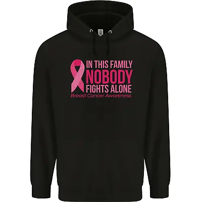 Buy Breast Cancer Awareness Nobody Fights Alone Mens 80% Cotton Hoodie • 19.99£