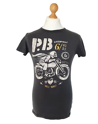 Buy Pull&Bear Small S T-shirt Tee Top Mens Dark Blue Black Ghost Rider Pull And Bear • 9£