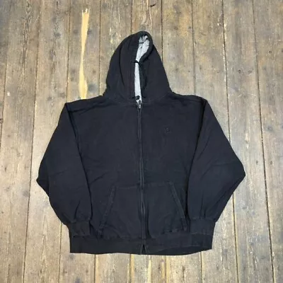 Buy Starter Hoodie Mens Vintage Y2K Blank Full Zip Training Sweatshirt, Black, XL • 20£