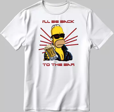 Buy The Simpsons I'll Be Back Short Sleeve White-Black Men's / Women's T Shirt N574 • 10£