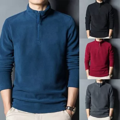 Buy Hoodie Mens Sweatshirt Solid Color Stand Collar Winter Autumn Long Sleeve M-2XL • 21.19£