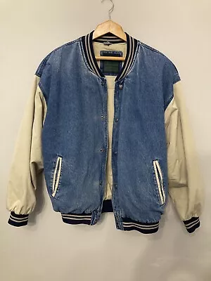 Buy North Bay Denim Varsity Jacket, Mens Large, Snap Button, Elastic Waist • 34£