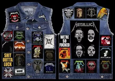 Buy Full Metal Jacket: The Loaded Metallica Denim Cut-Off Patch Battle Vest Thrash • 225£