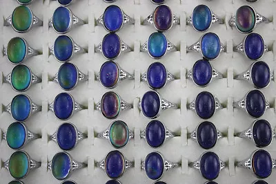 Buy 50pcs Wholesale Jewelry Lots Women Lady's Fashion Alloy Change Color Mood Rings • 22.79£