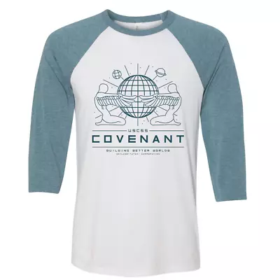 Buy USCSS Covenant 3/4 Sleeve Baseball Tee Mens Casual Raglan Crew Neck T-Shirt Top • 23£