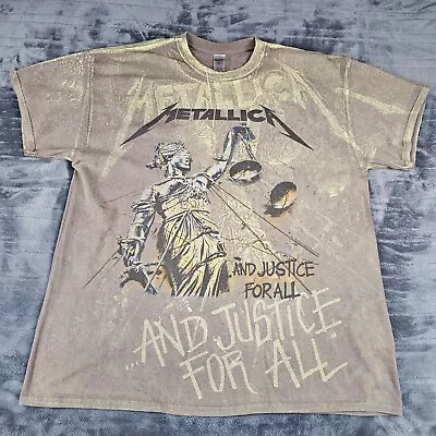 Buy Metallica Shirt Extra Large Grey Justice For All Neon 2014 All Over Print Tee • 29.99£