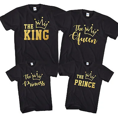 Buy The King/Queen/Prince/Princess T-Shirt Family Group Tops GOLD Crown Gift L289 • 14.99£