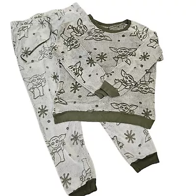 Buy Grogu  Baby Yoda  Fleece 2-piece Lounger Pajamas Set Sleepwear Size Large Disney • 18.94£